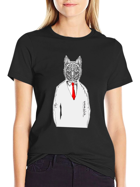 Wolf in Suit Graphic Tee - Unique Design