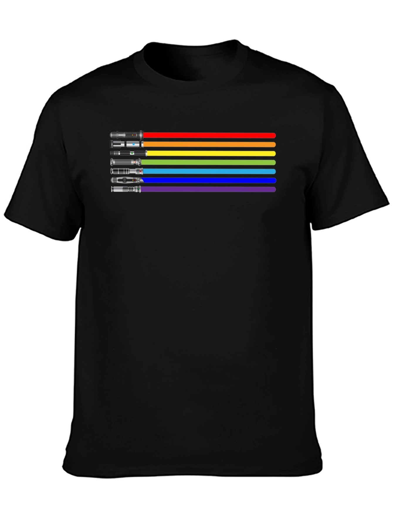 Rainbow Lightsaber Graphic Tee - Black