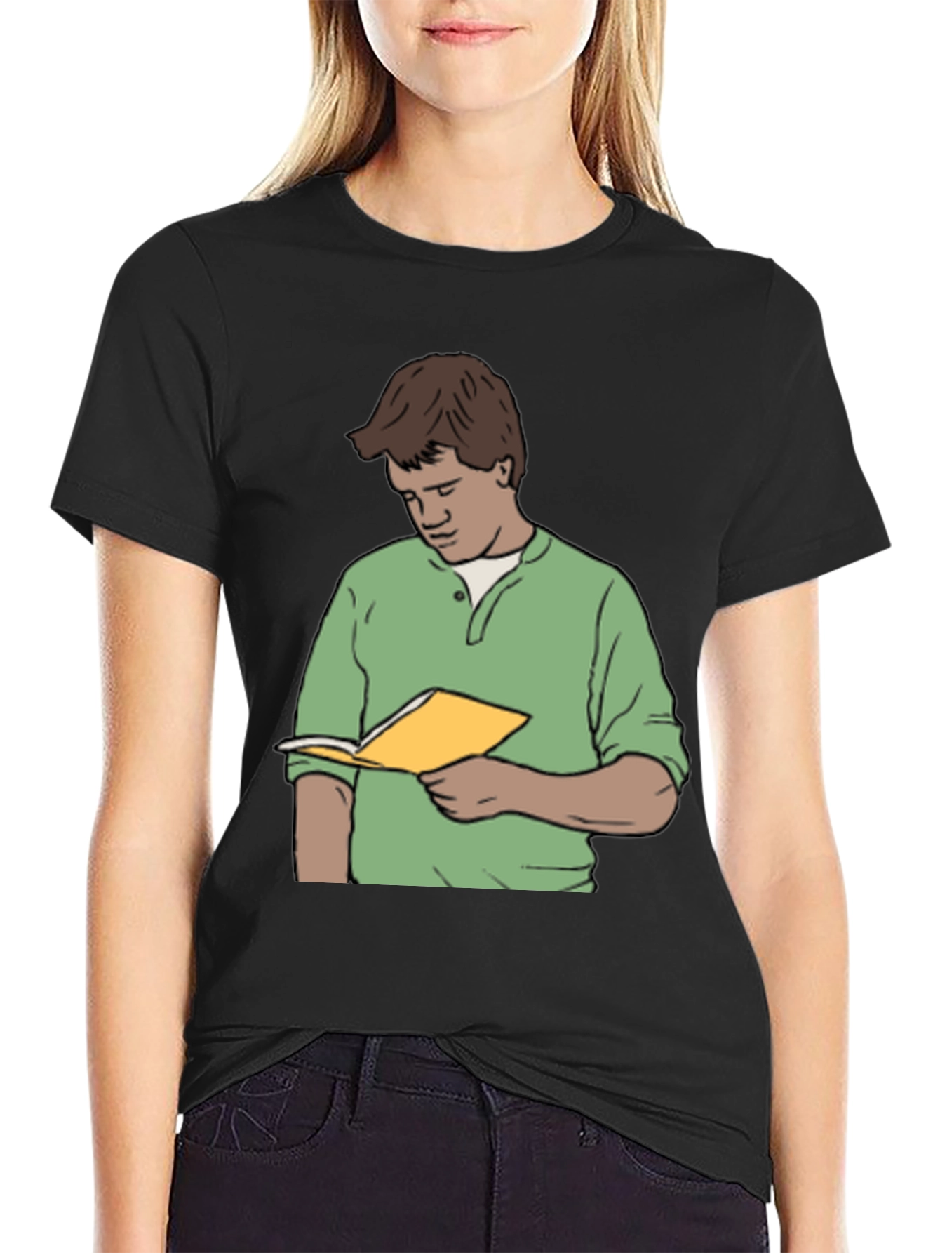 Bookworm Black T-Shirt: Literary Humor Tee