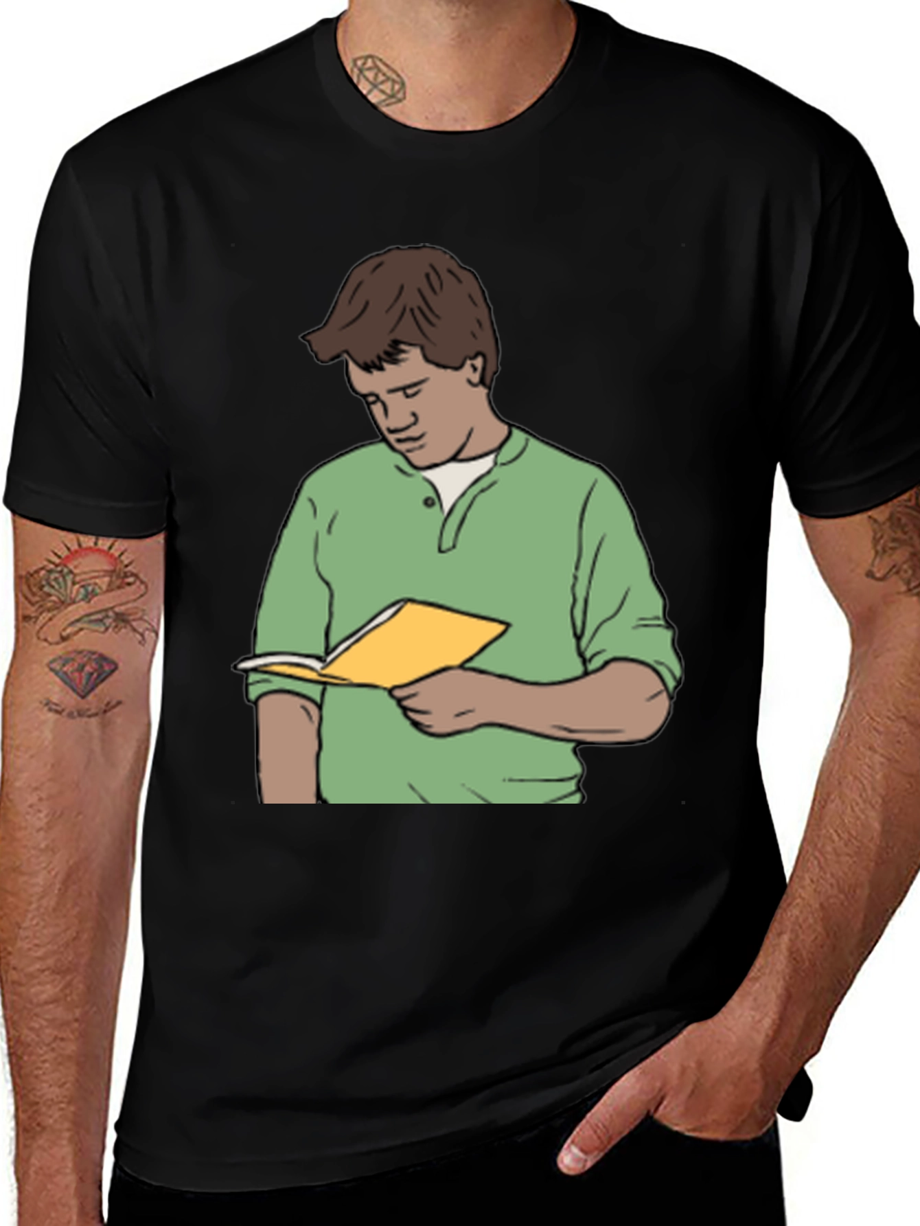Bookworm Black T-Shirt: Literary Humor Tee