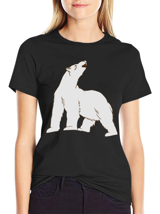 Polar Bear Graphic Tee - Black Cotton T-Shirt