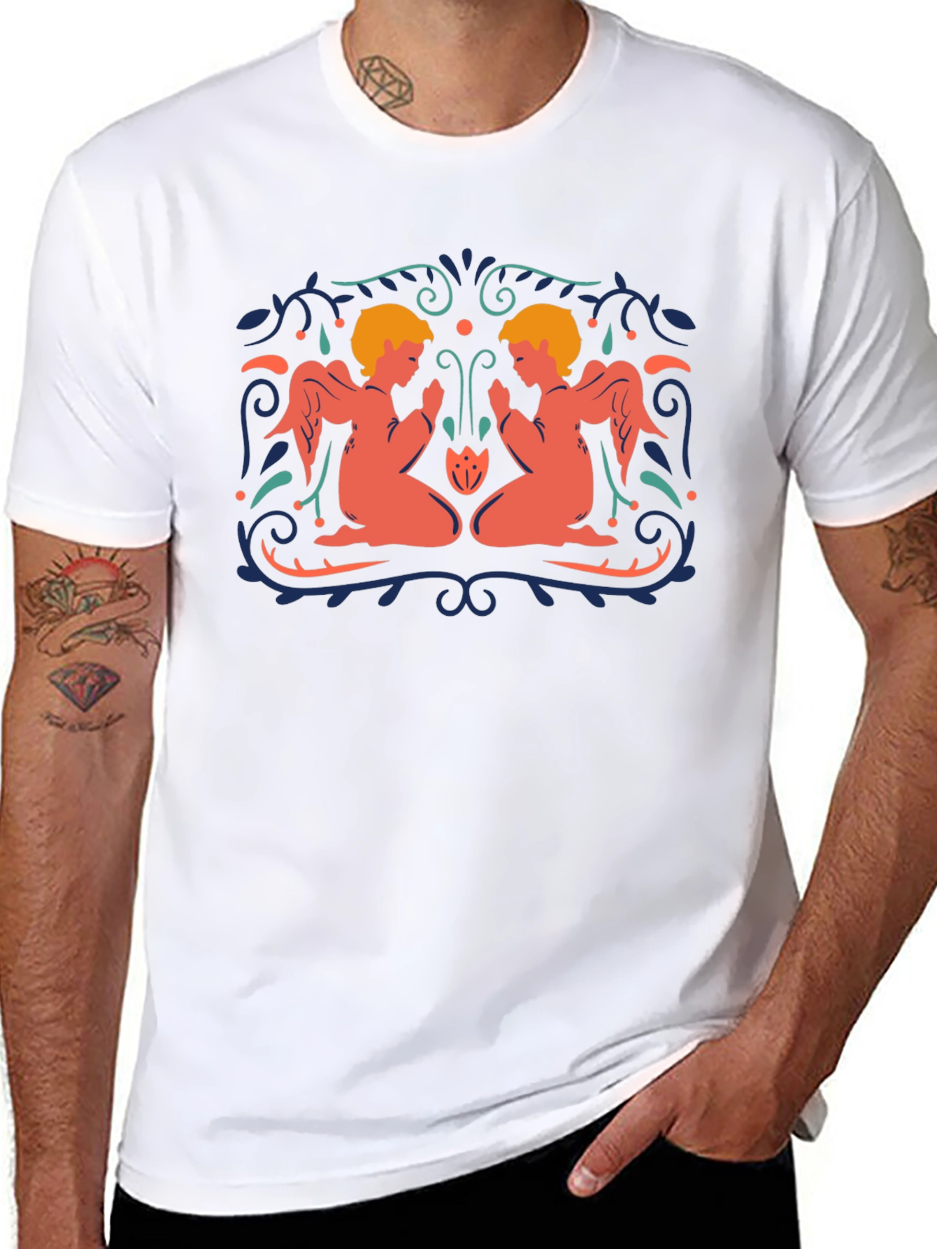 Angelic Twins Black T-Shirt