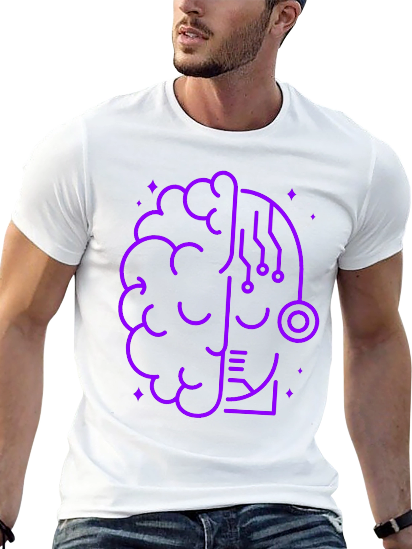 Brain Tech Graphic Tee - Modern Geek Style
