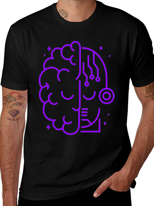 Brain Tech Graphic Tee - Modern Geek Style