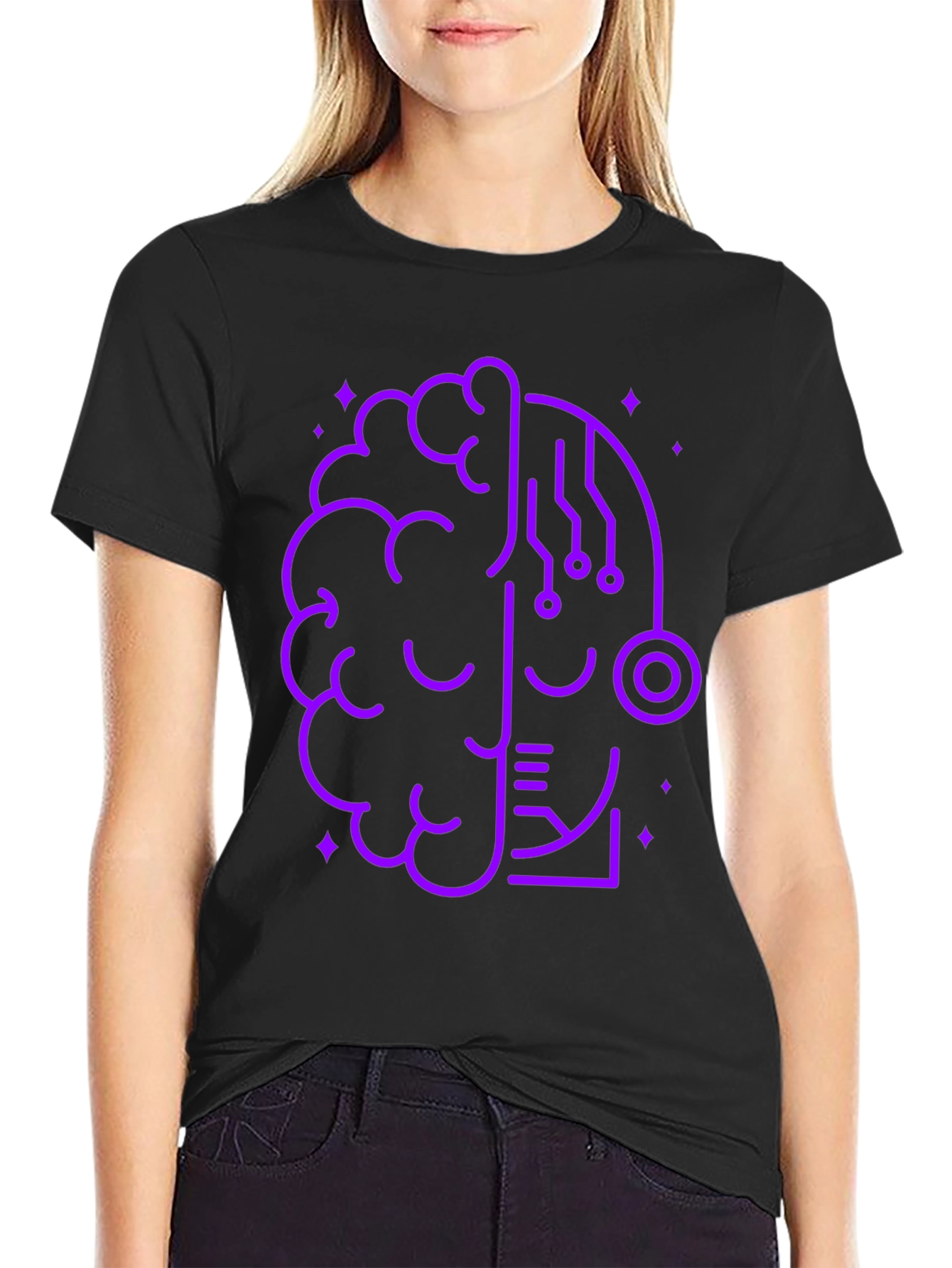 Brain Tech Graphic Tee - Modern Geek Style