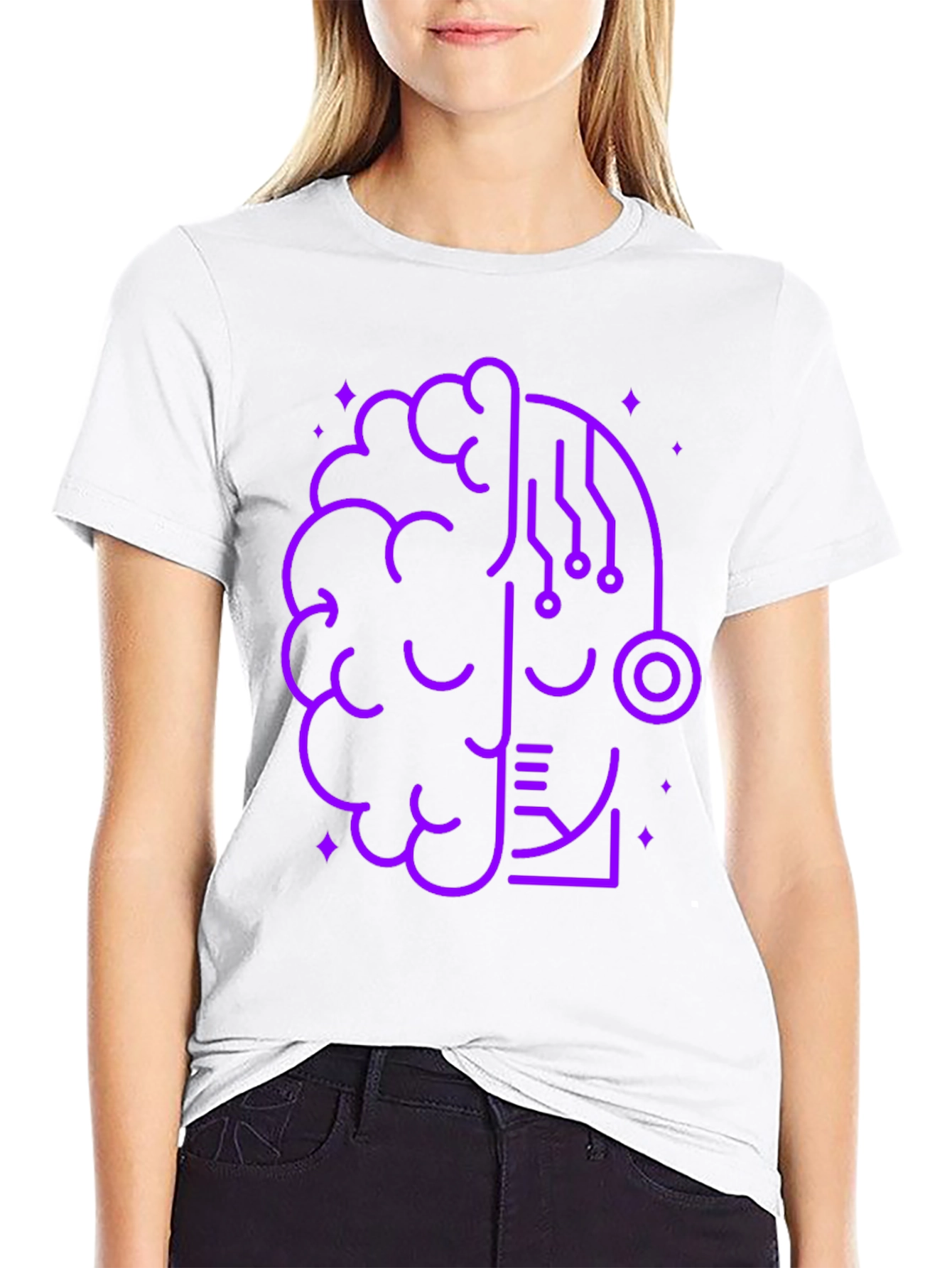 Brain Tech Graphic Tee - Modern Geek Style
