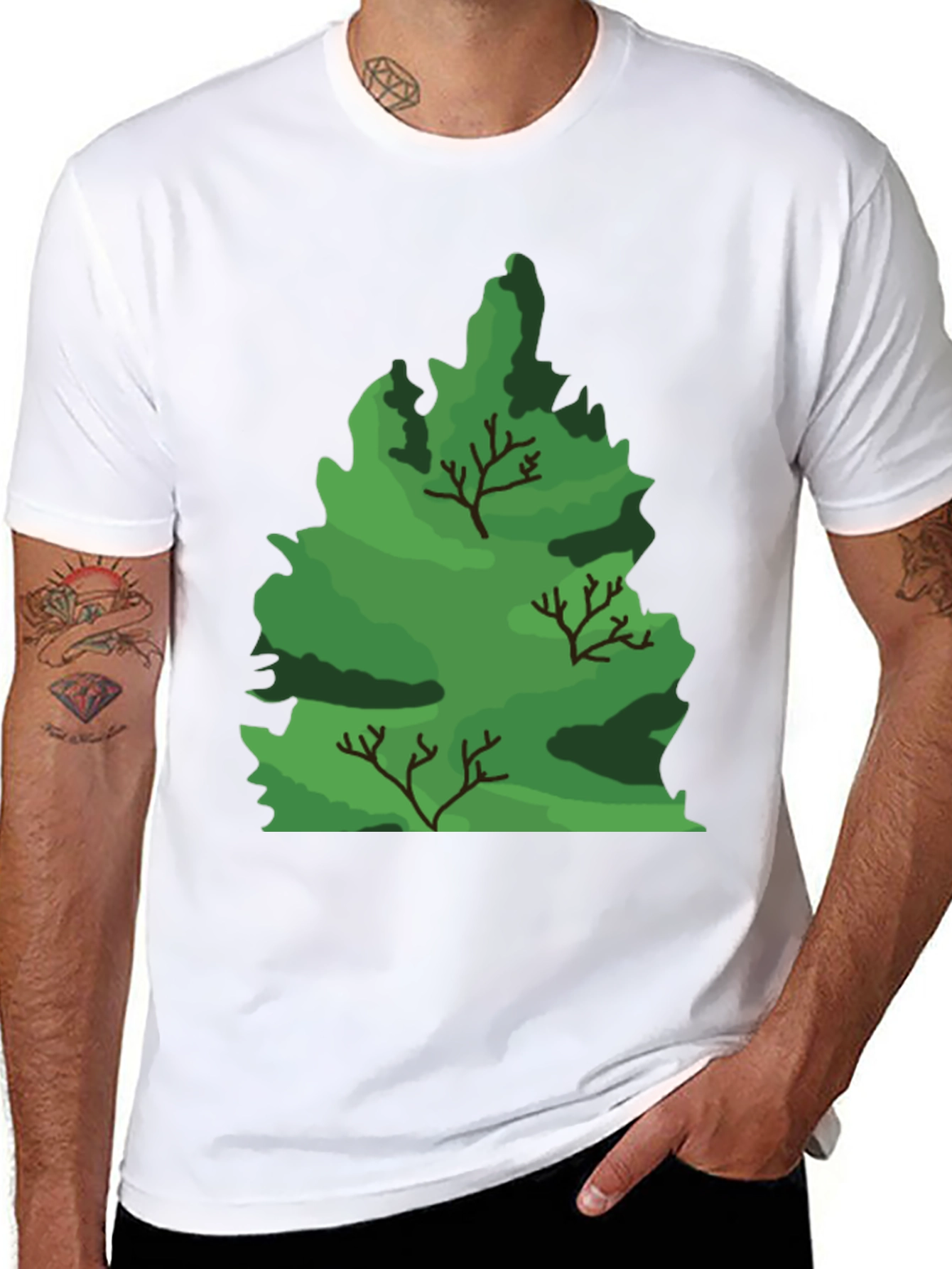 Nature Tree Graphic Black T-Shirt