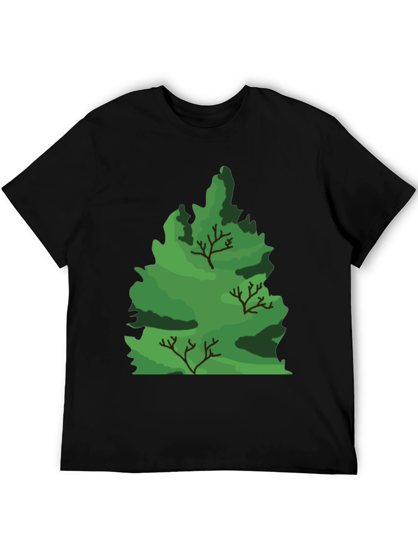 Nature Tree Graphic Black T-Shirt