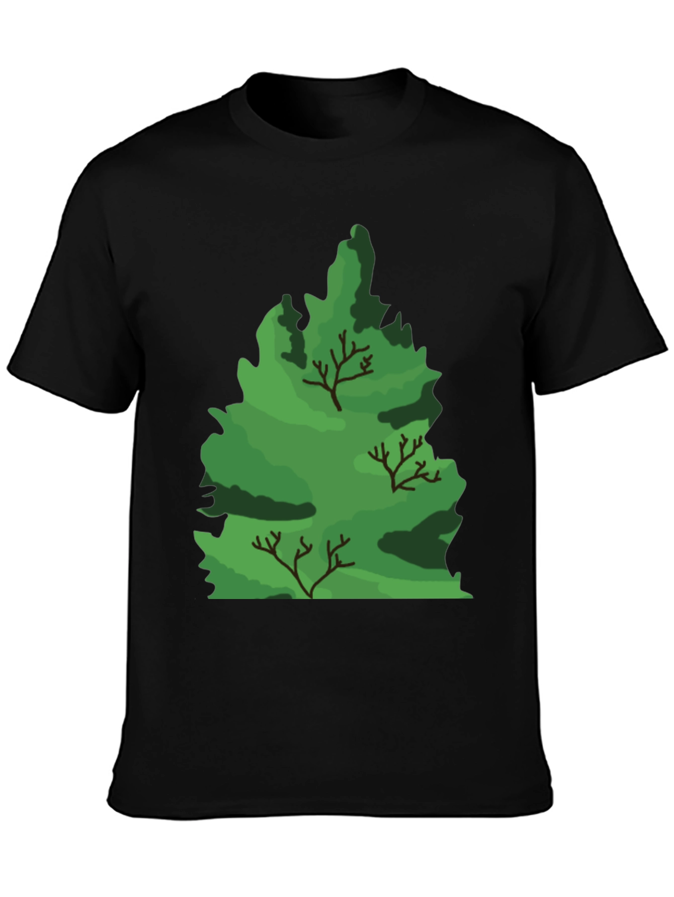 Nature Tree Graphic Black T-Shirt