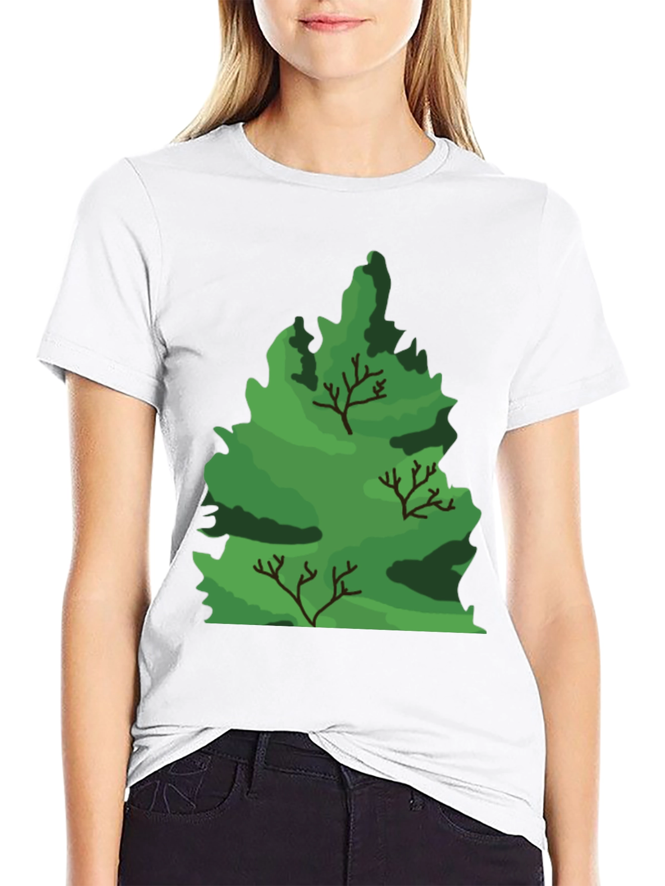 Nature Tree Graphic Black T-Shirt