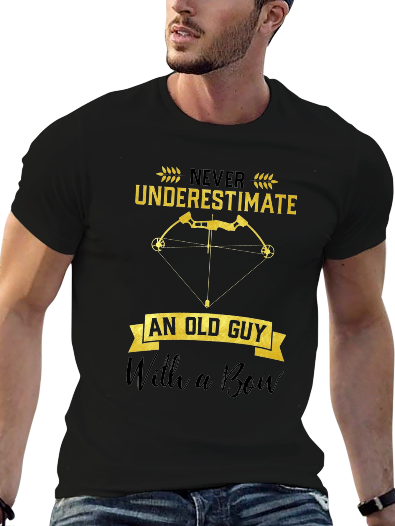 Never Underestimate Old Guy With Bow T-Shirt
