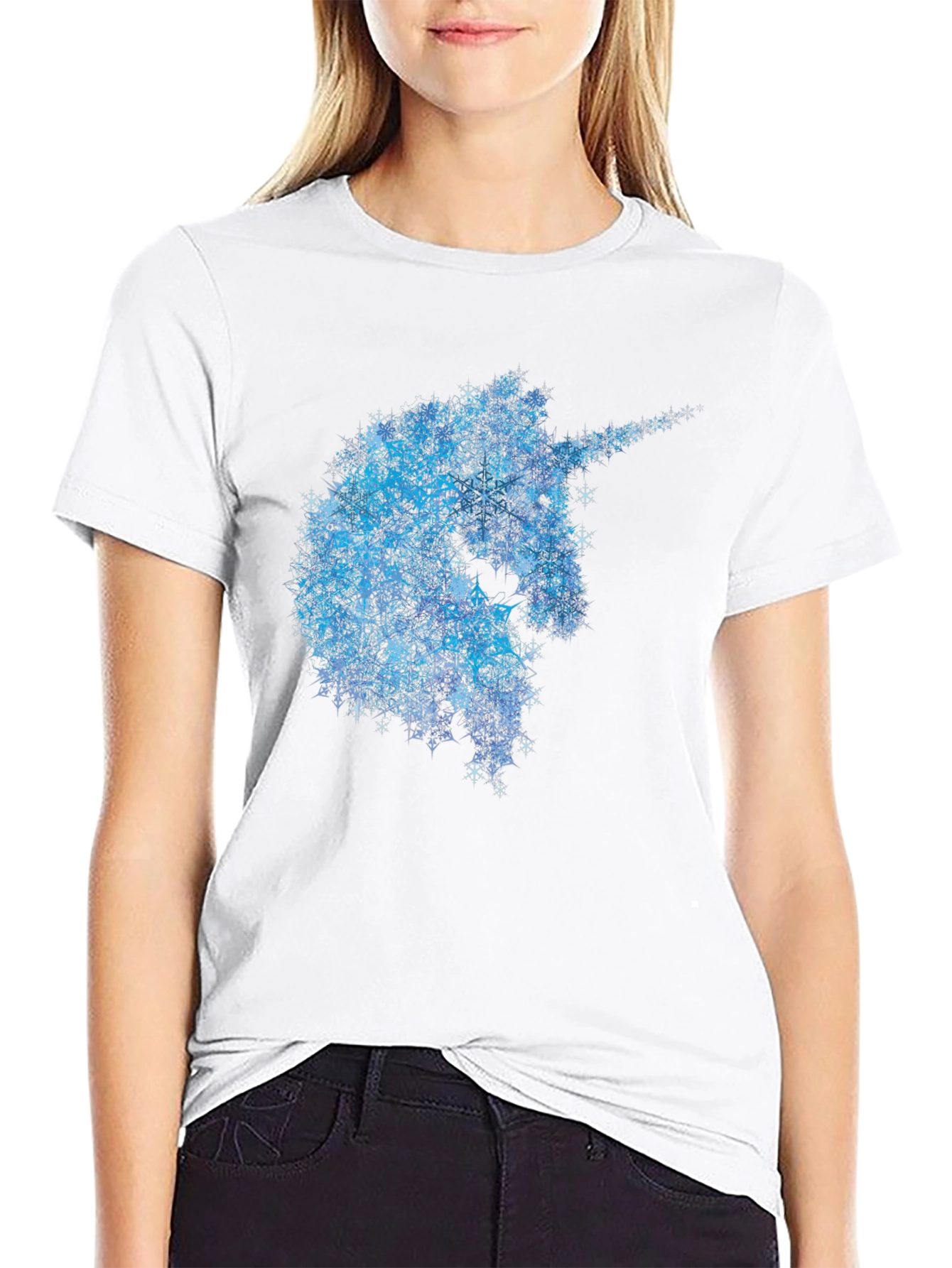 Unicorn Snowflake T-Shirt - Black