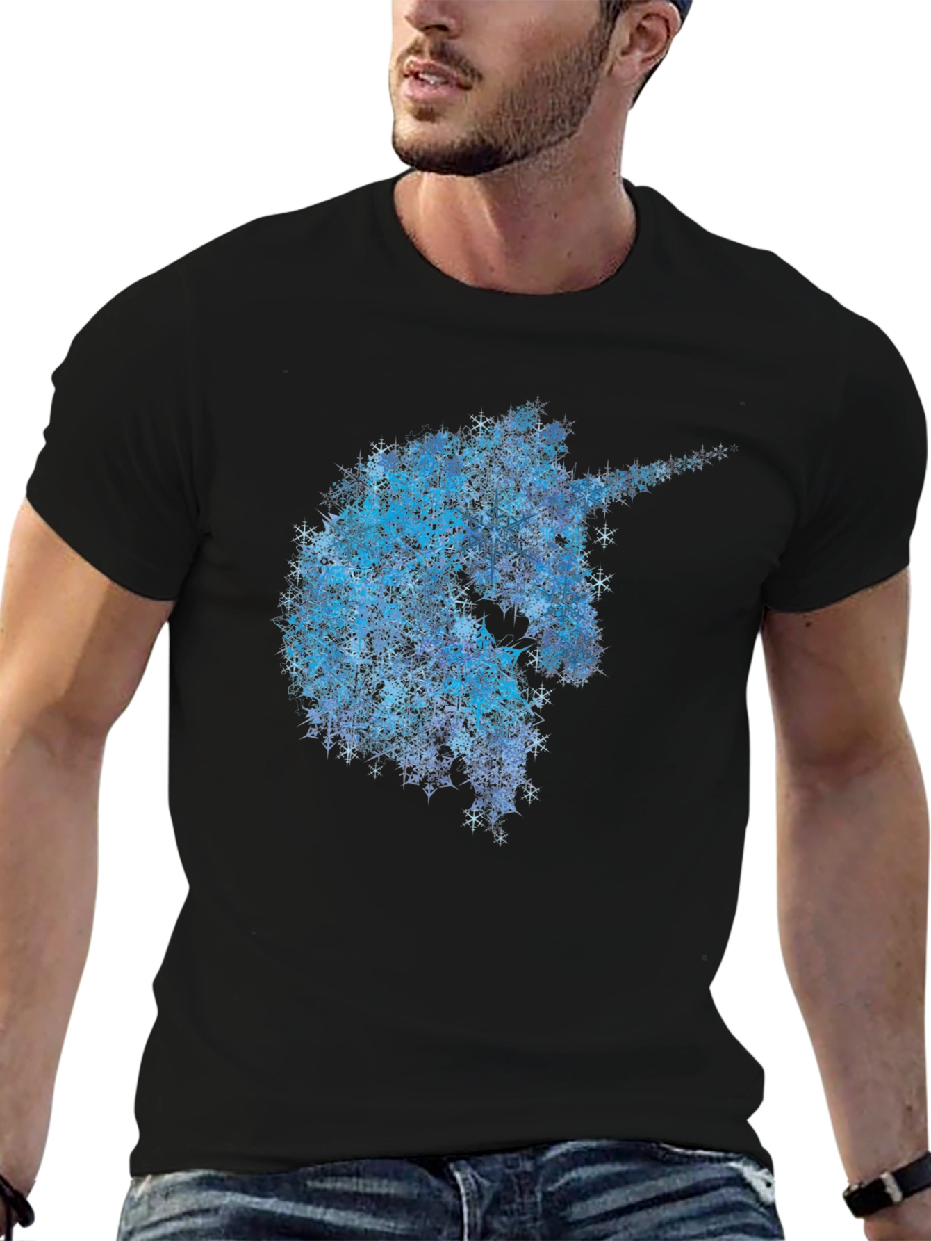 Unicorn Snowflake T-Shirt - Black