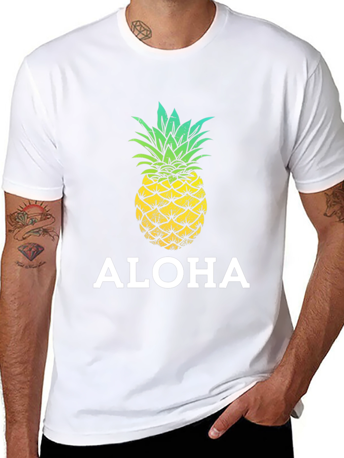 Aloha Pineapple Graphic T-Shirt - Tropical Summer Tee