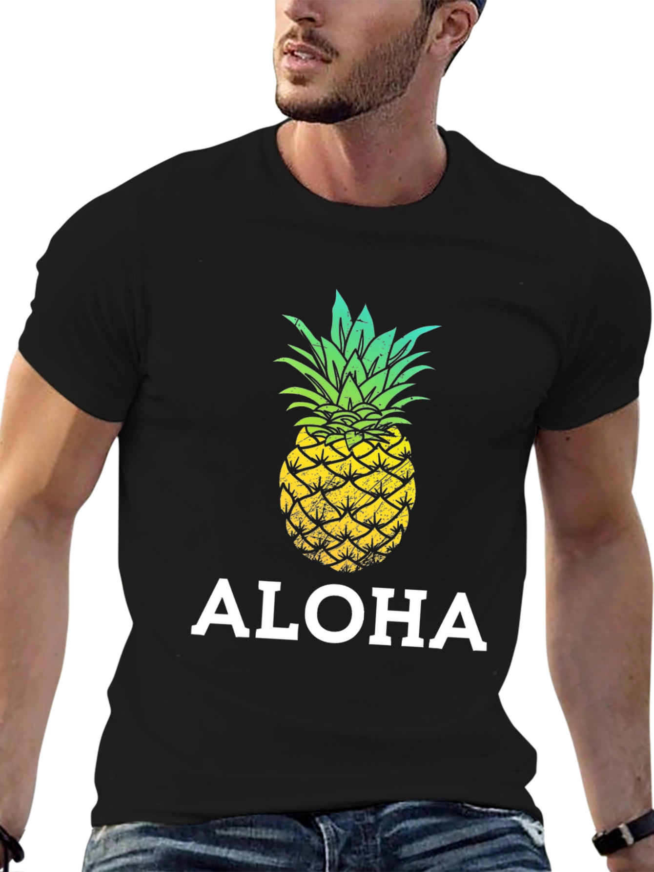 Aloha Pineapple Graphic T-Shirt - Tropical Summer Tee
