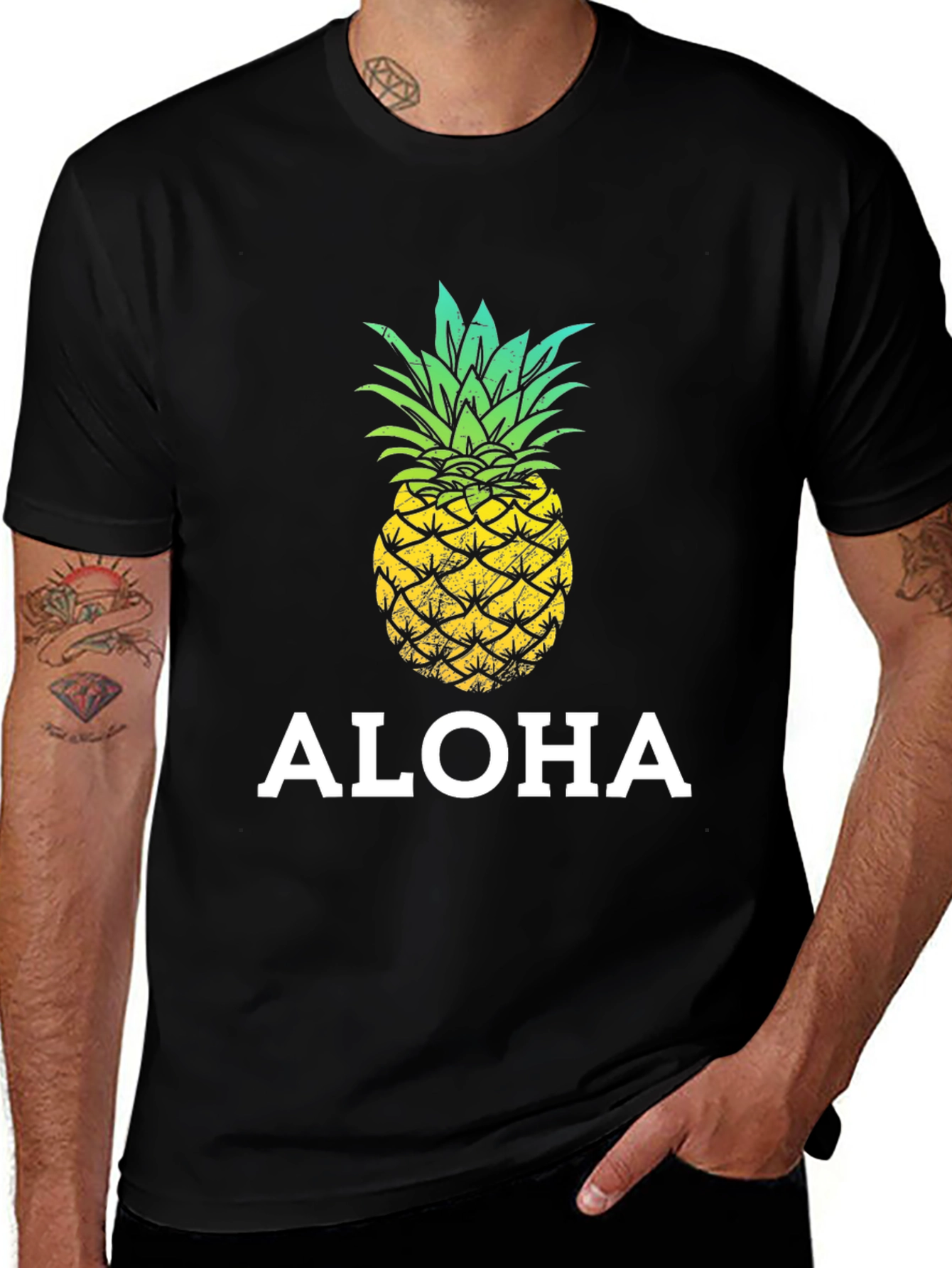 Aloha Pineapple Graphic T-Shirt - Tropical Summer Tee