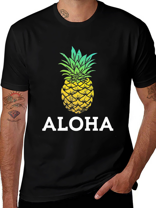 Aloha Pineapple Graphic T-Shirt - Tropical Summer Tee