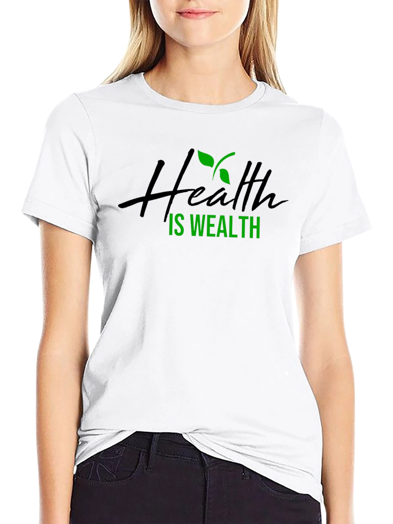 Health is Wealth Black T-Shirt