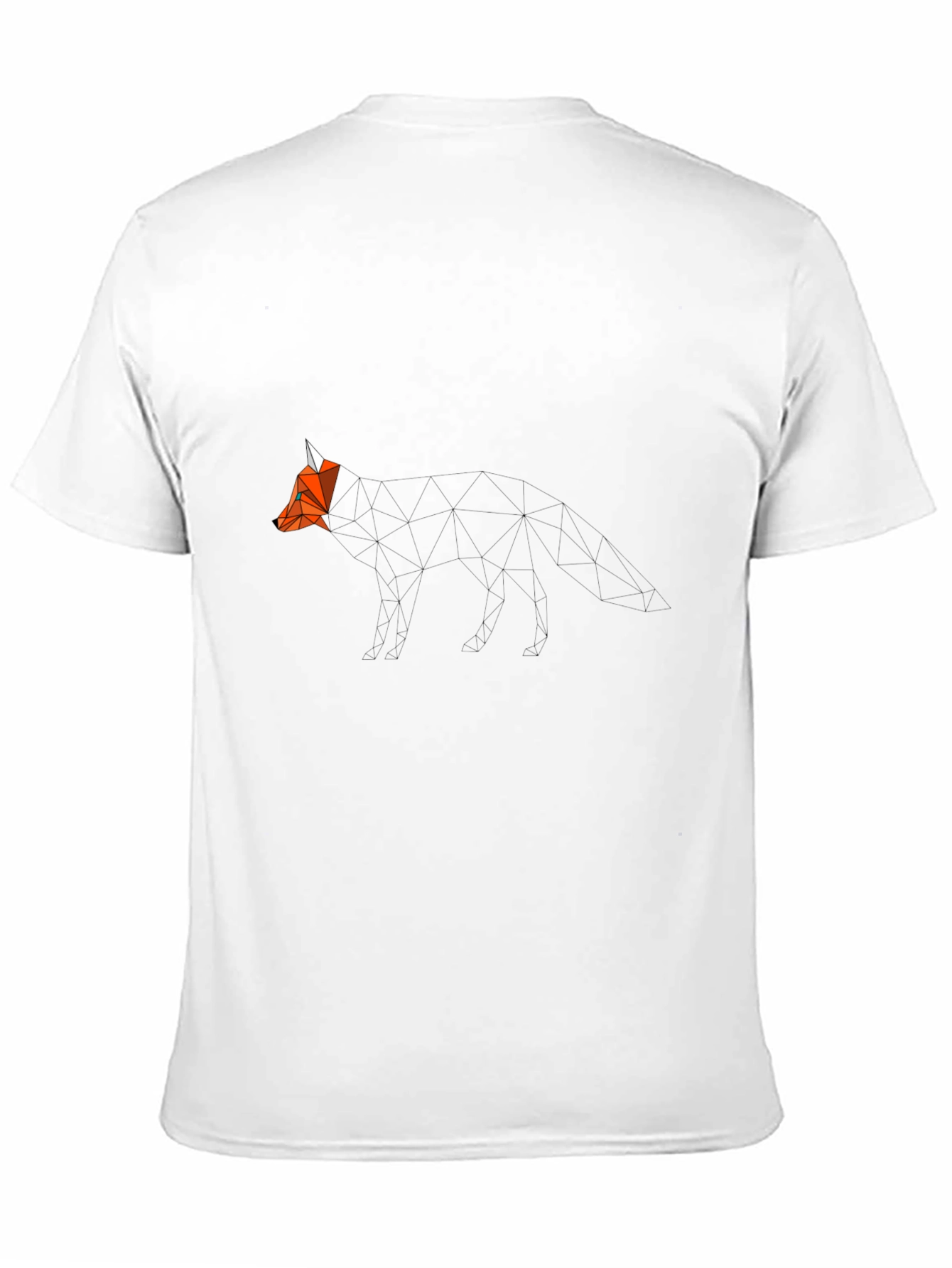 Geometric Fox Graphic Print Black T-Shirt