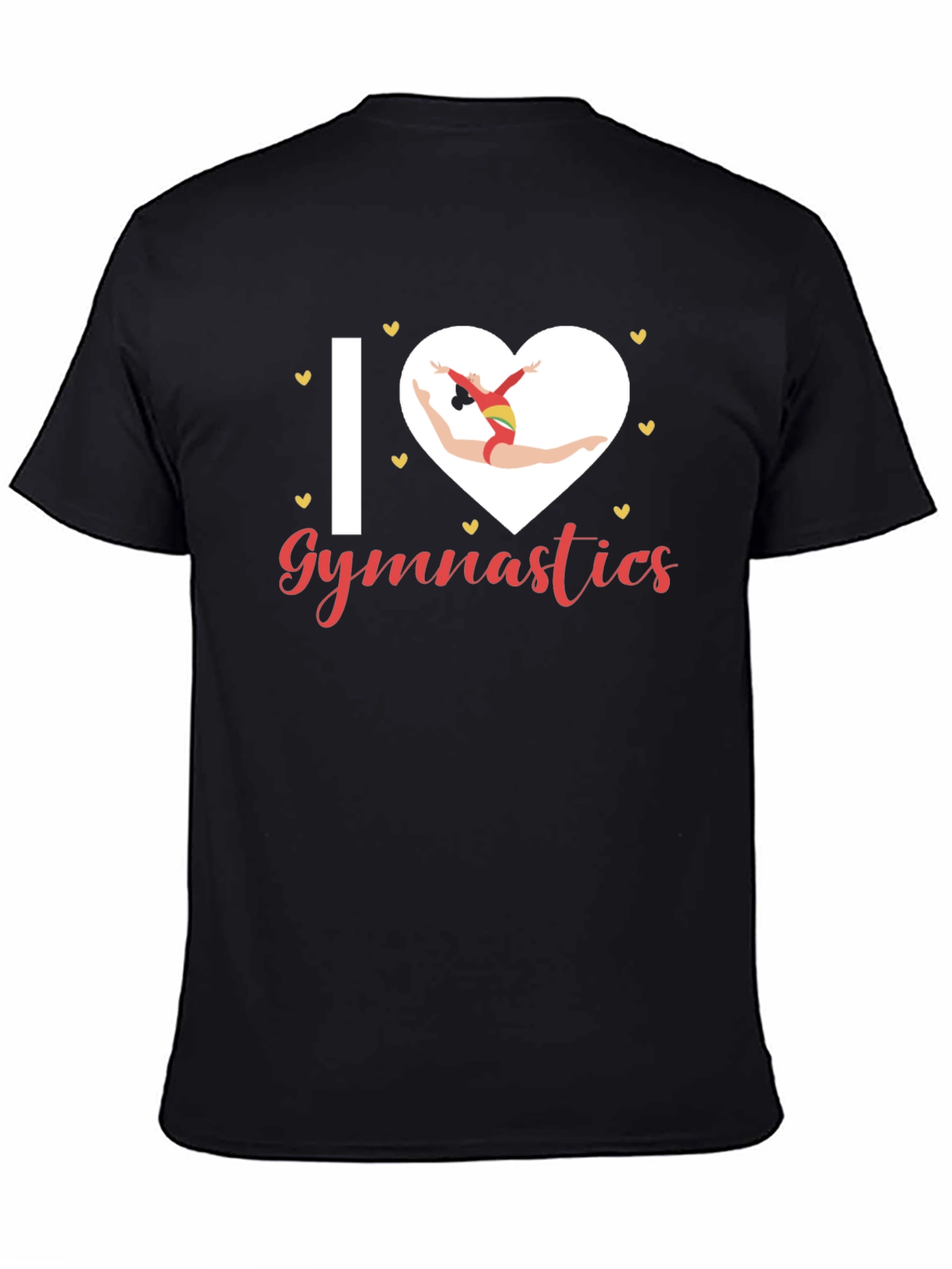 I Love Gymnastics Black T-Shirt