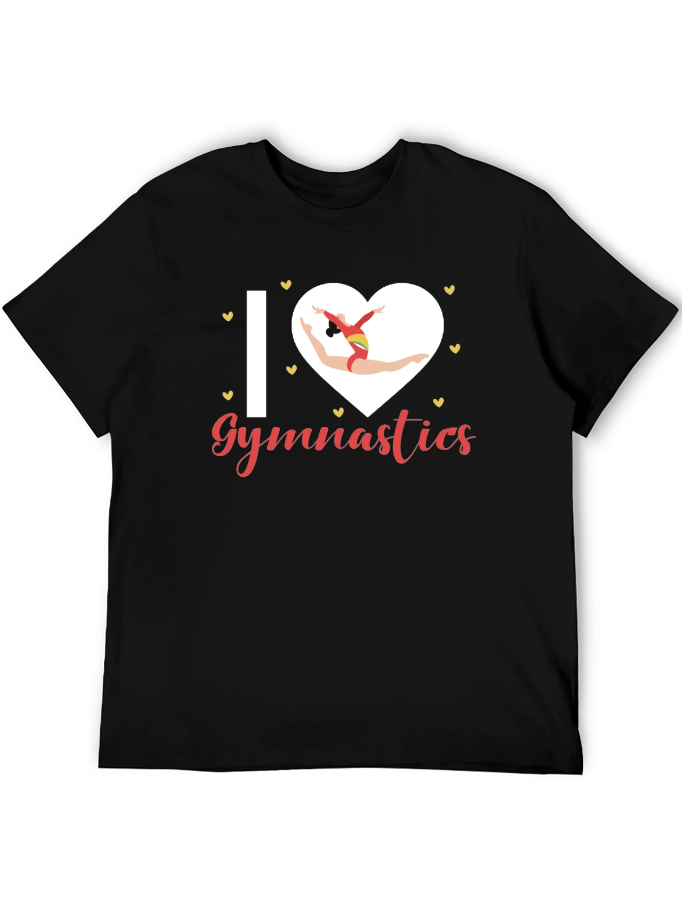 I Love Gymnastics Black T-Shirt