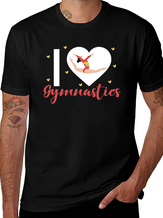 I Love Gymnastics Black T-Shirt