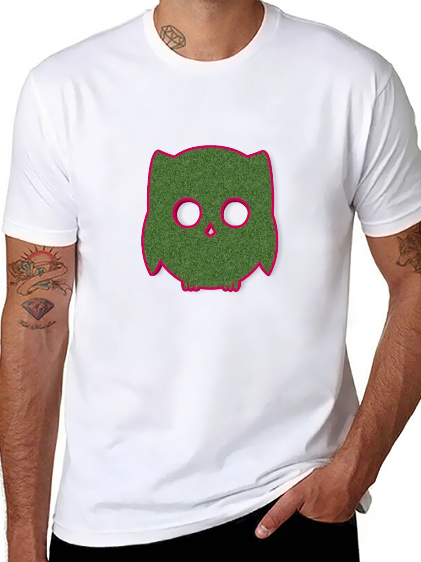 Funky Owl Graphic Tee - Black Casual T-Shirt