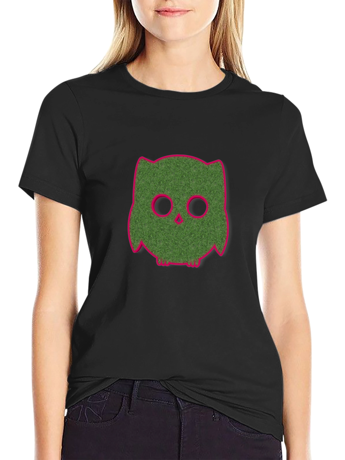 Funky Owl Graphic Tee - Black Casual T-Shirt