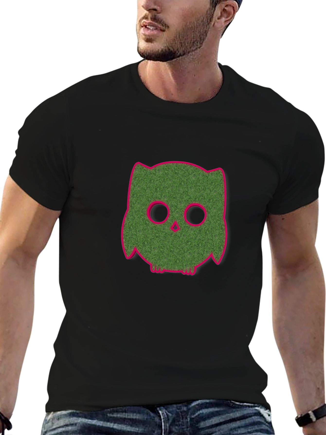 Funky Owl Graphic Tee - Black Casual T-Shirt