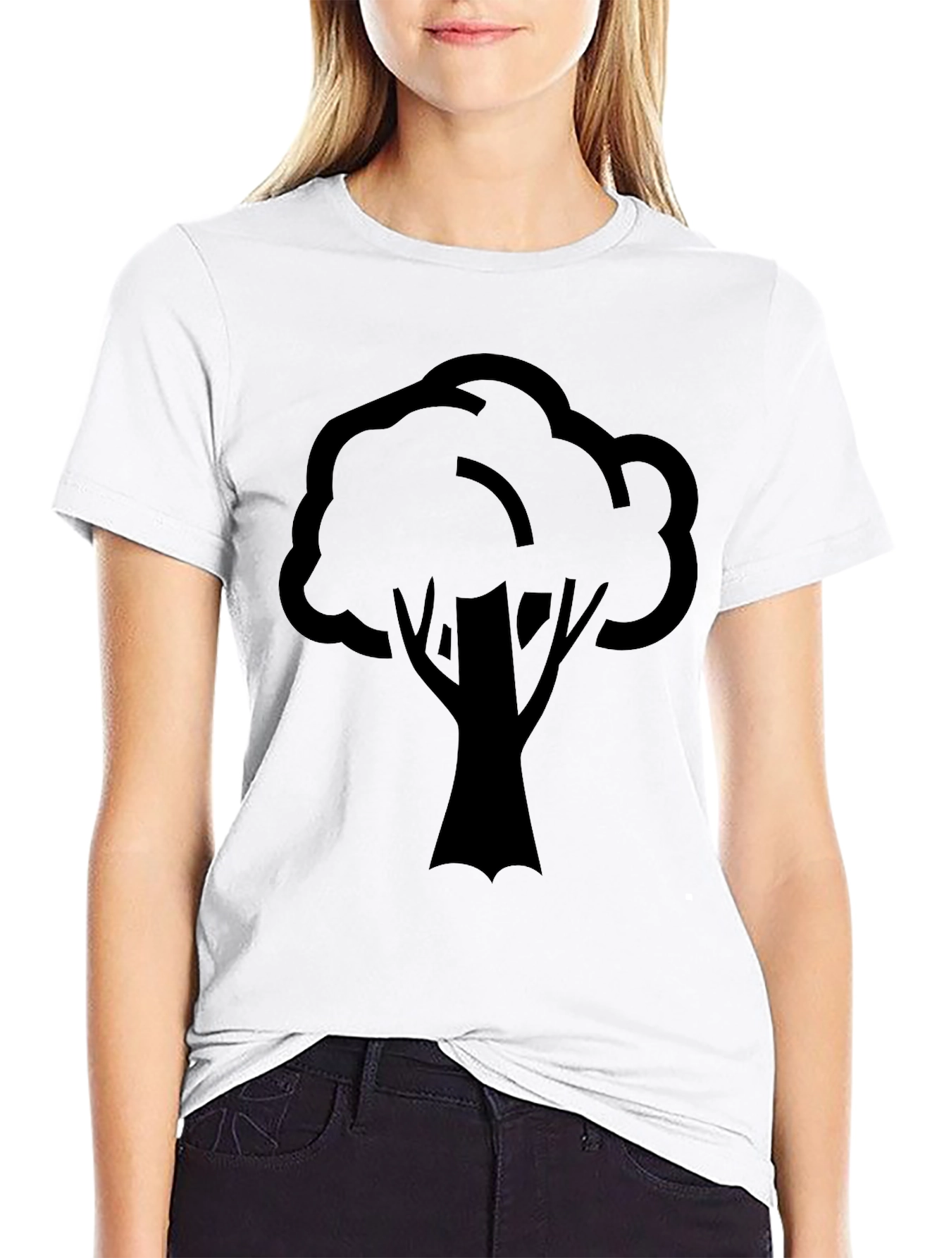 Nature Tree Graphic T-Shirt - Black Casual Wear