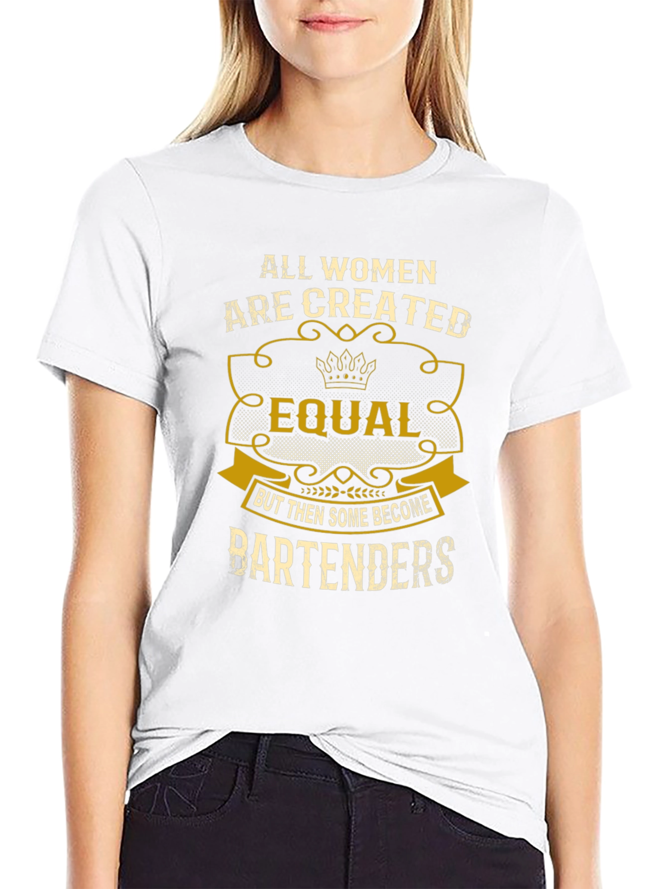 All Women Equal Bartender Black T-Shirt