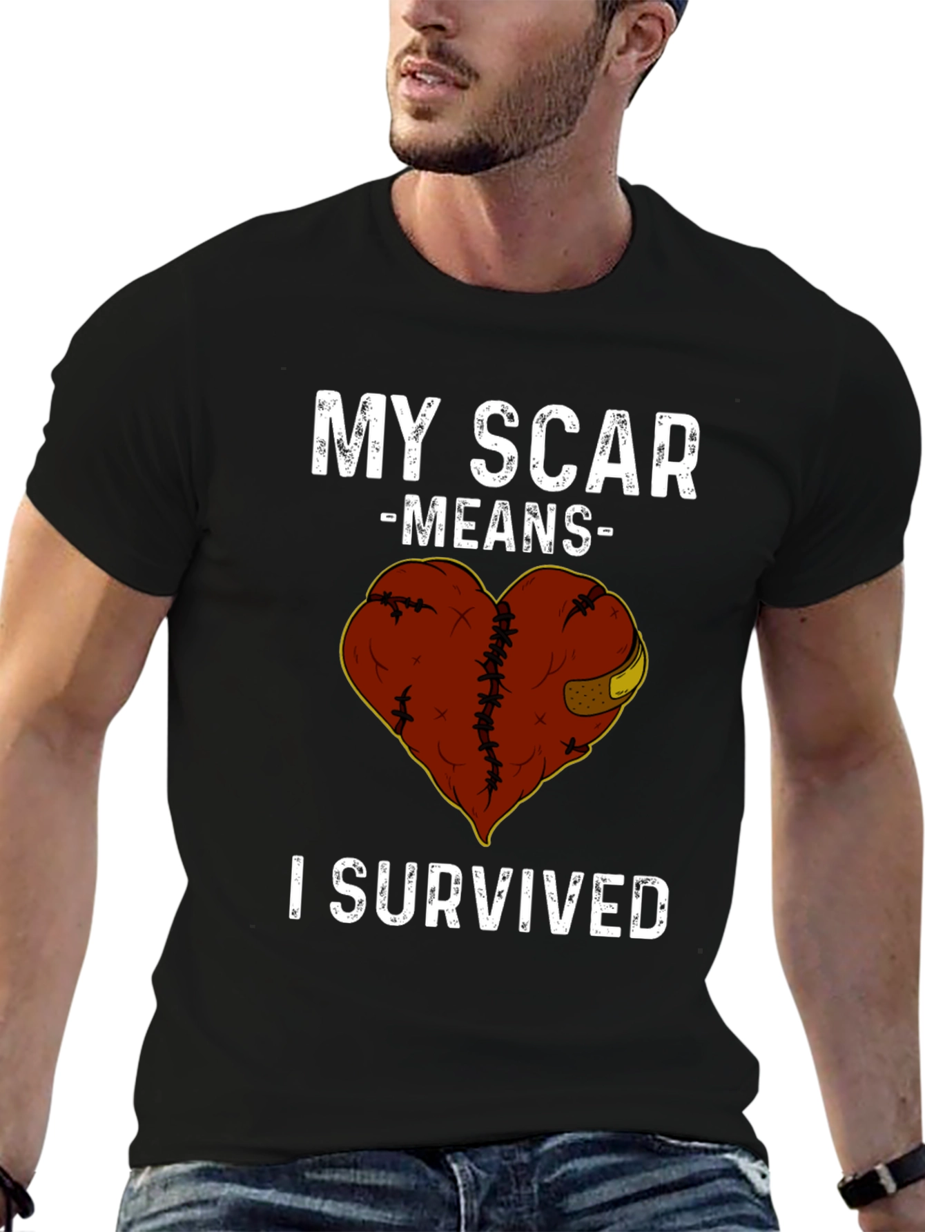 My Scar Means I Survived Heart Graphic Tee