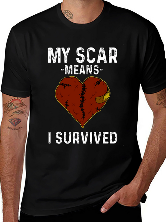 My Scar Means I Survived Heart Graphic Tee