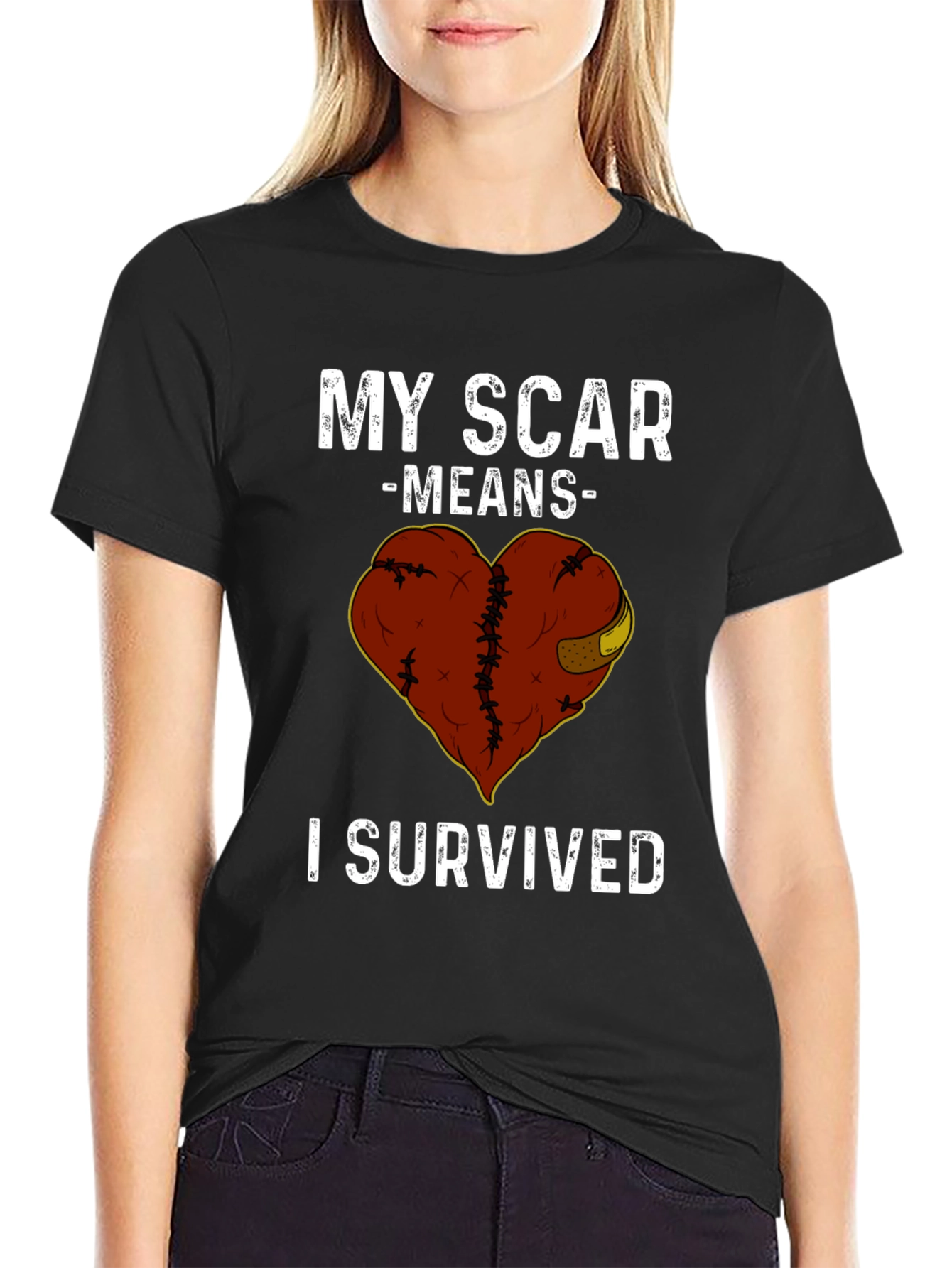 My Scar Means I Survived Heart Graphic Tee