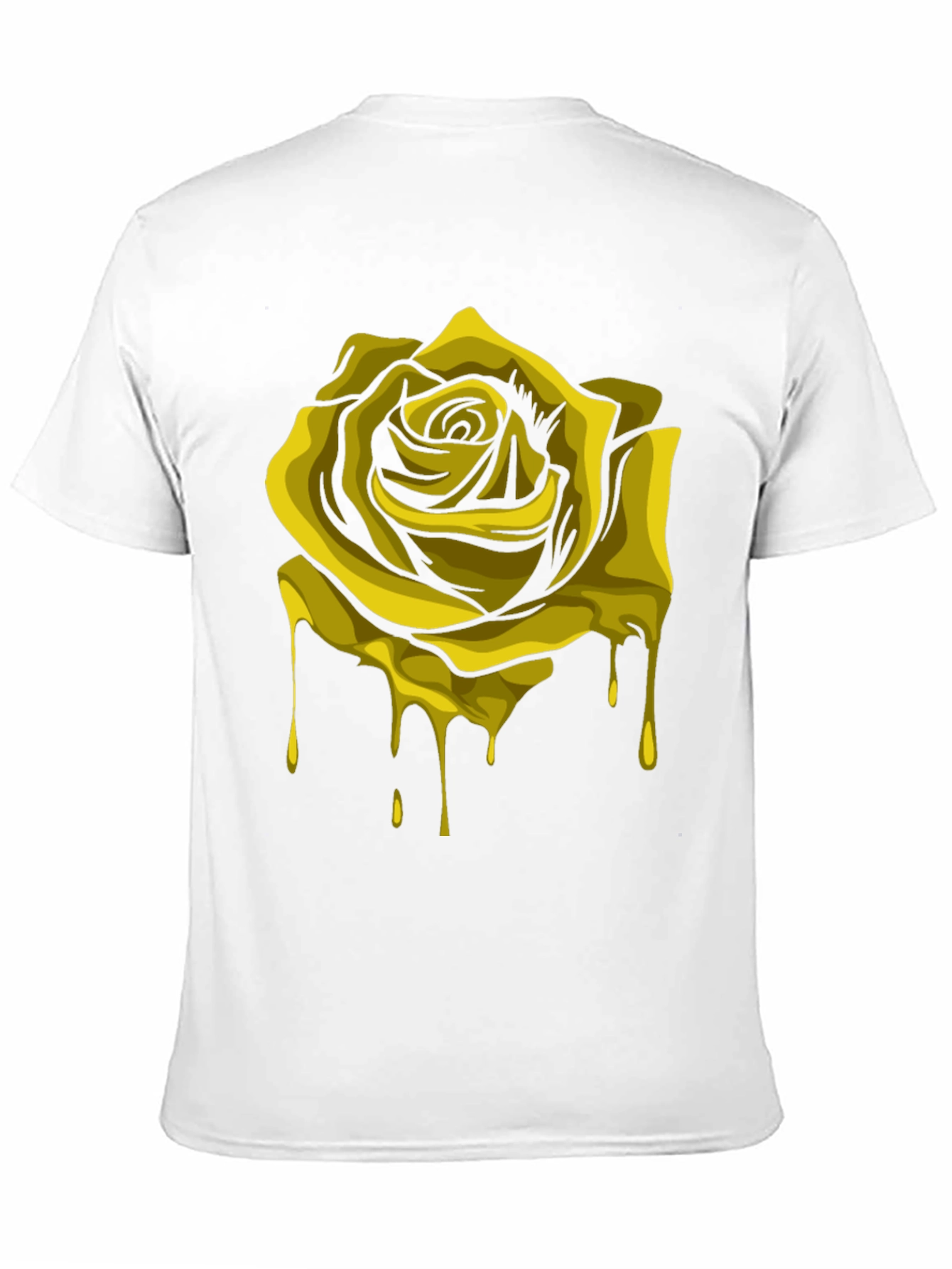 Melting Gold Rose Graphic Tee - Black