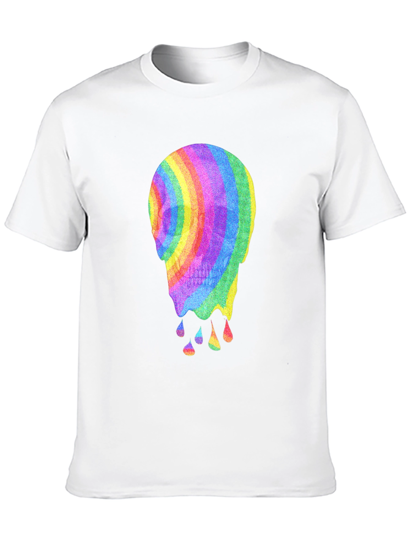 Rainbow Melting Skull Graphic Tee