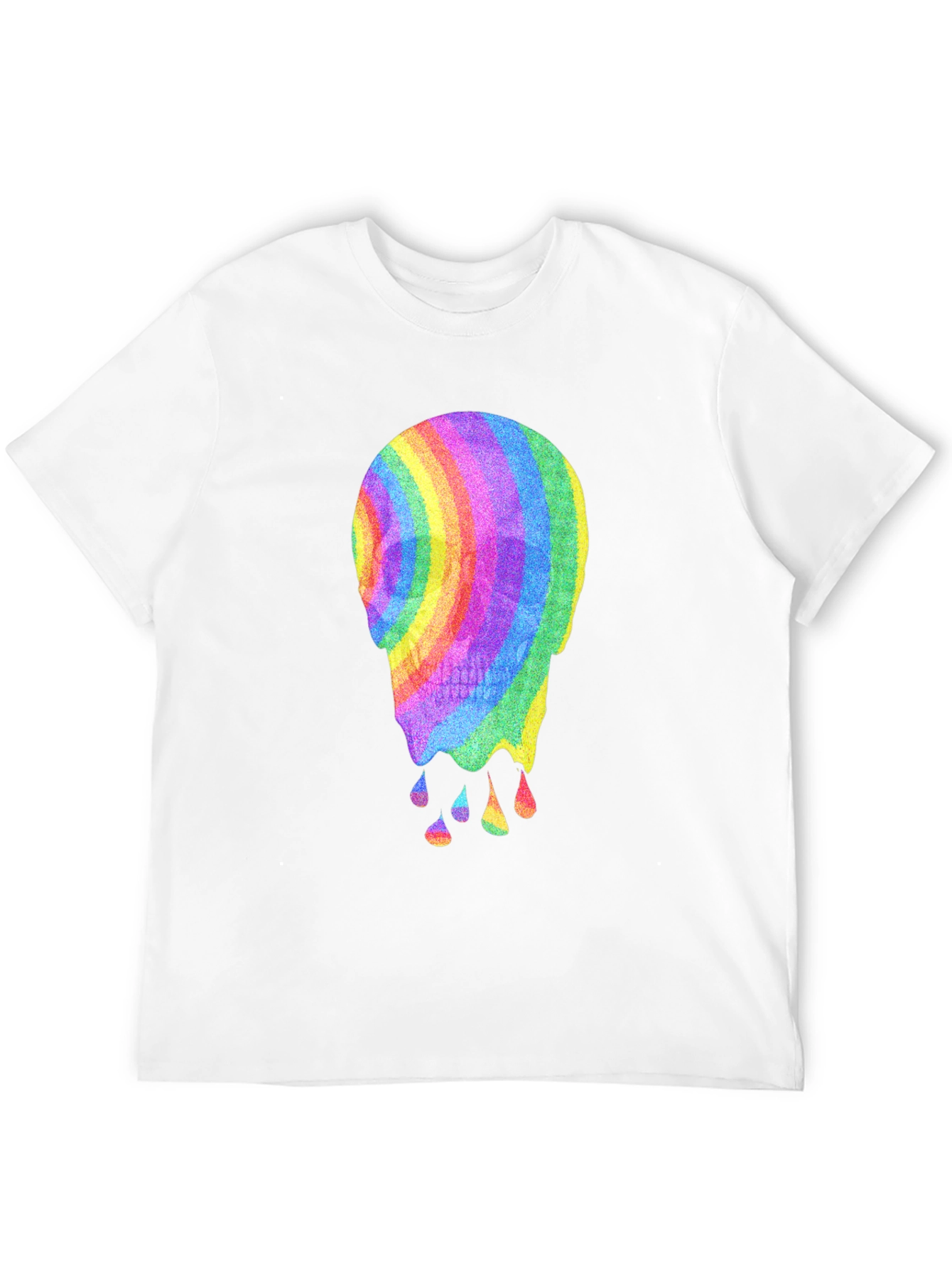Rainbow Melting Skull Graphic Tee