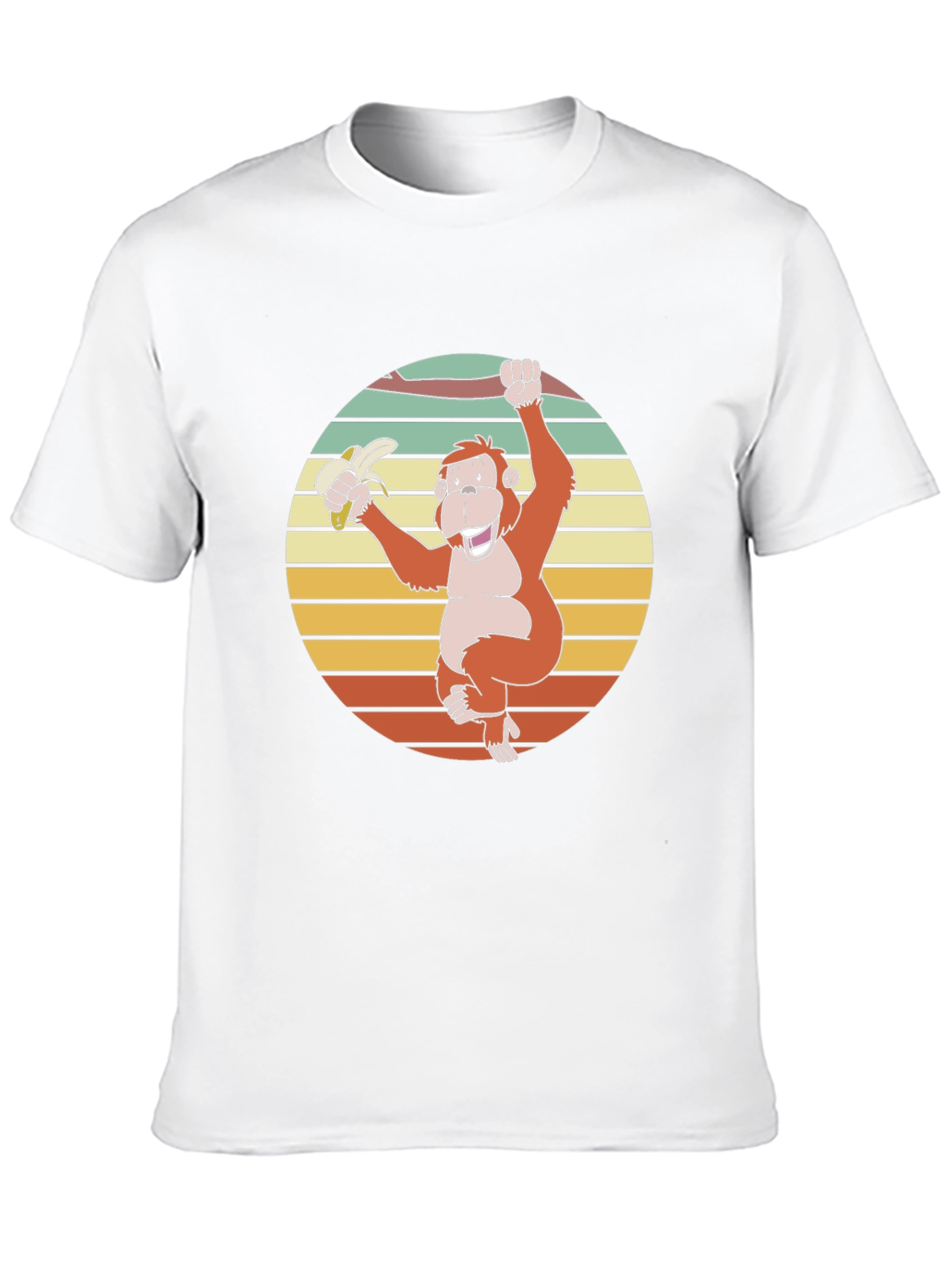 Retro Monkey Banana Graphic T-Shirt