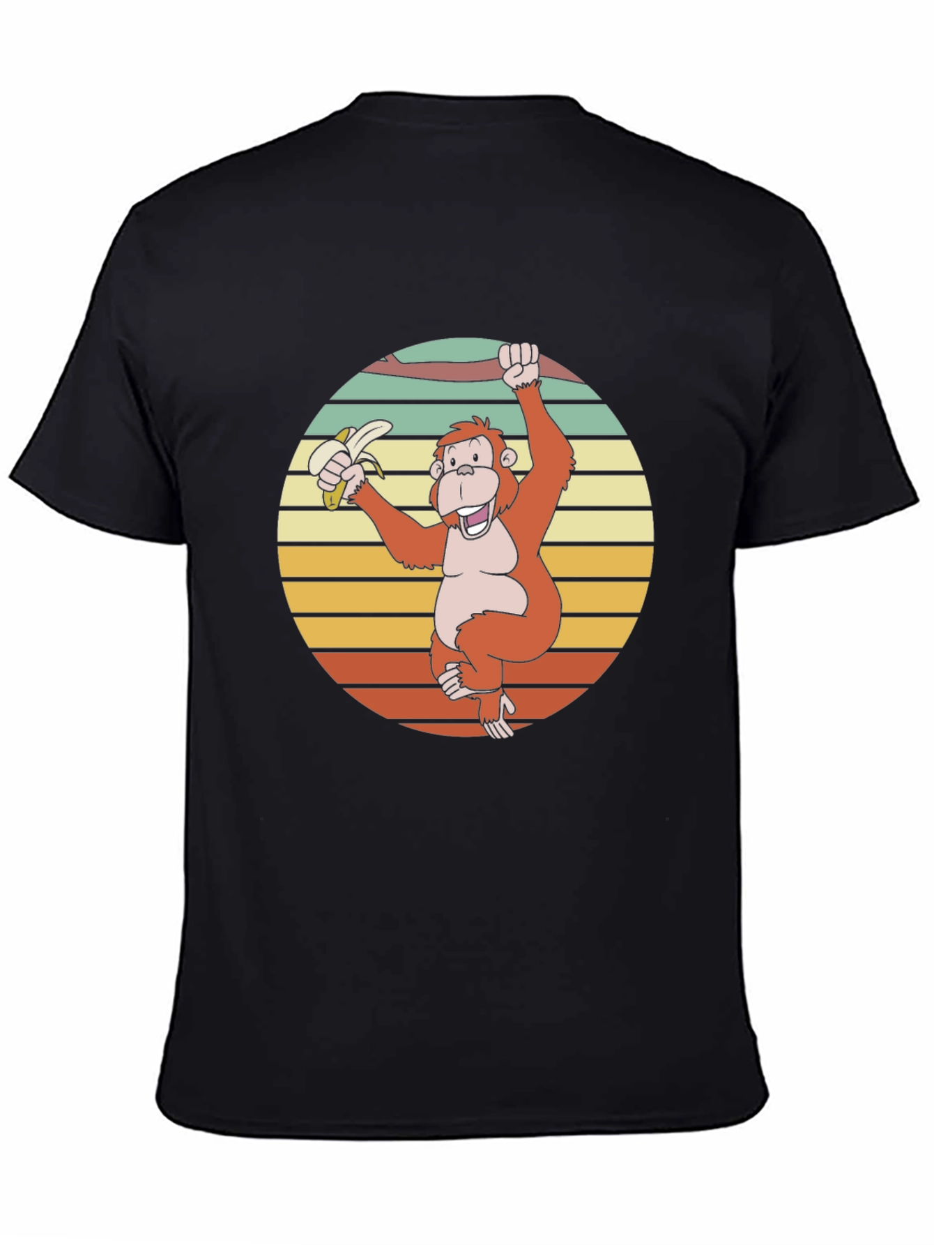 Retro Monkey Banana Graphic T-Shirt