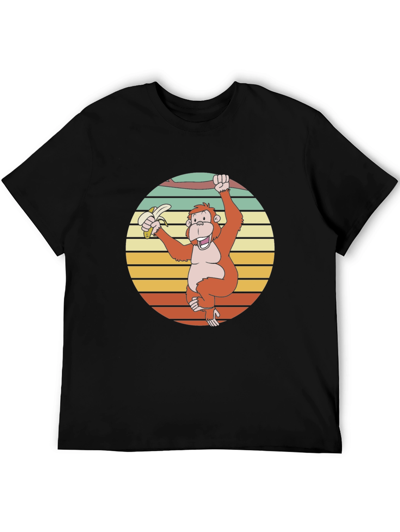 Retro Monkey Banana Graphic T-Shirt