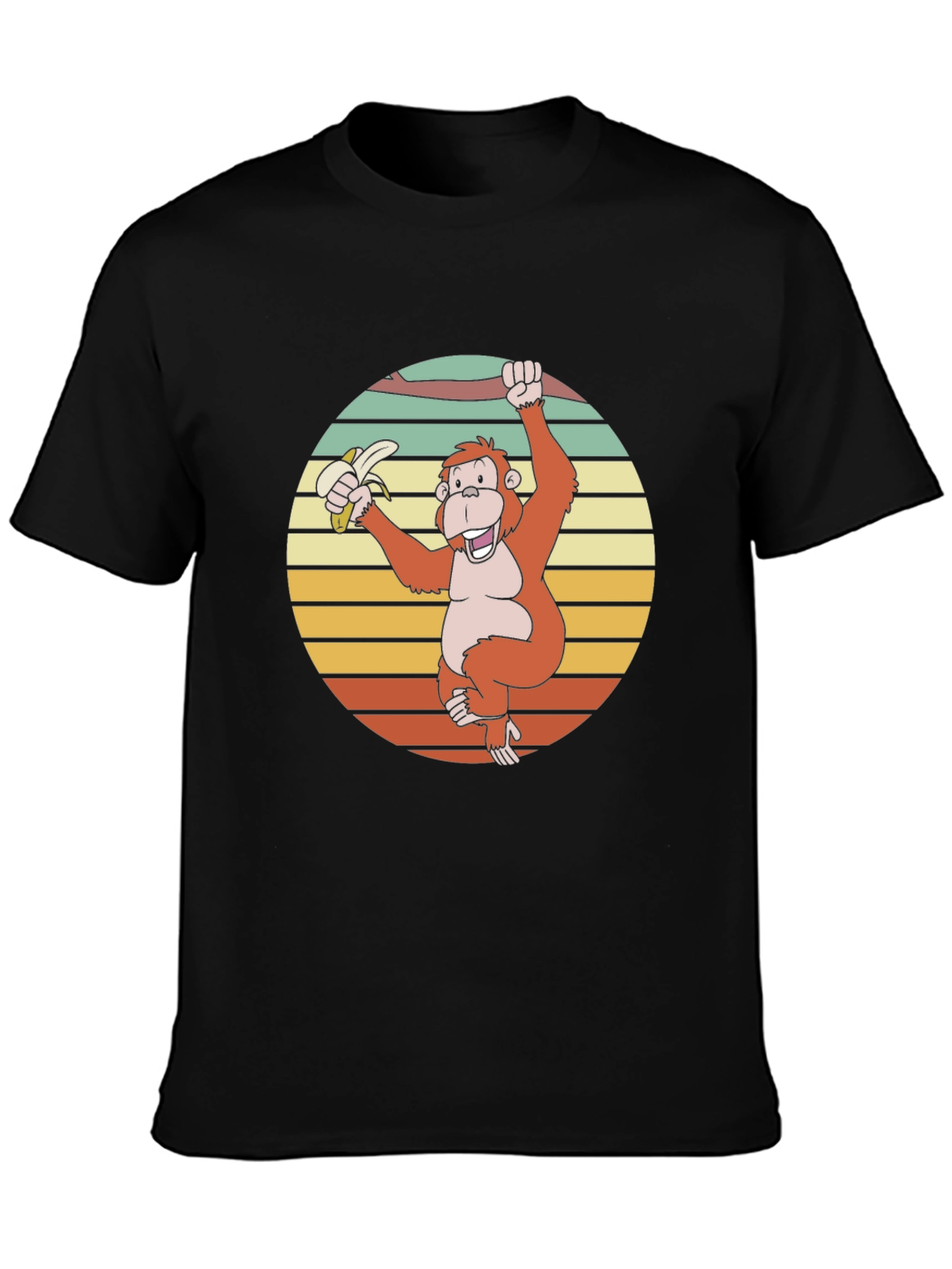 Retro Monkey Banana Graphic T-Shirt