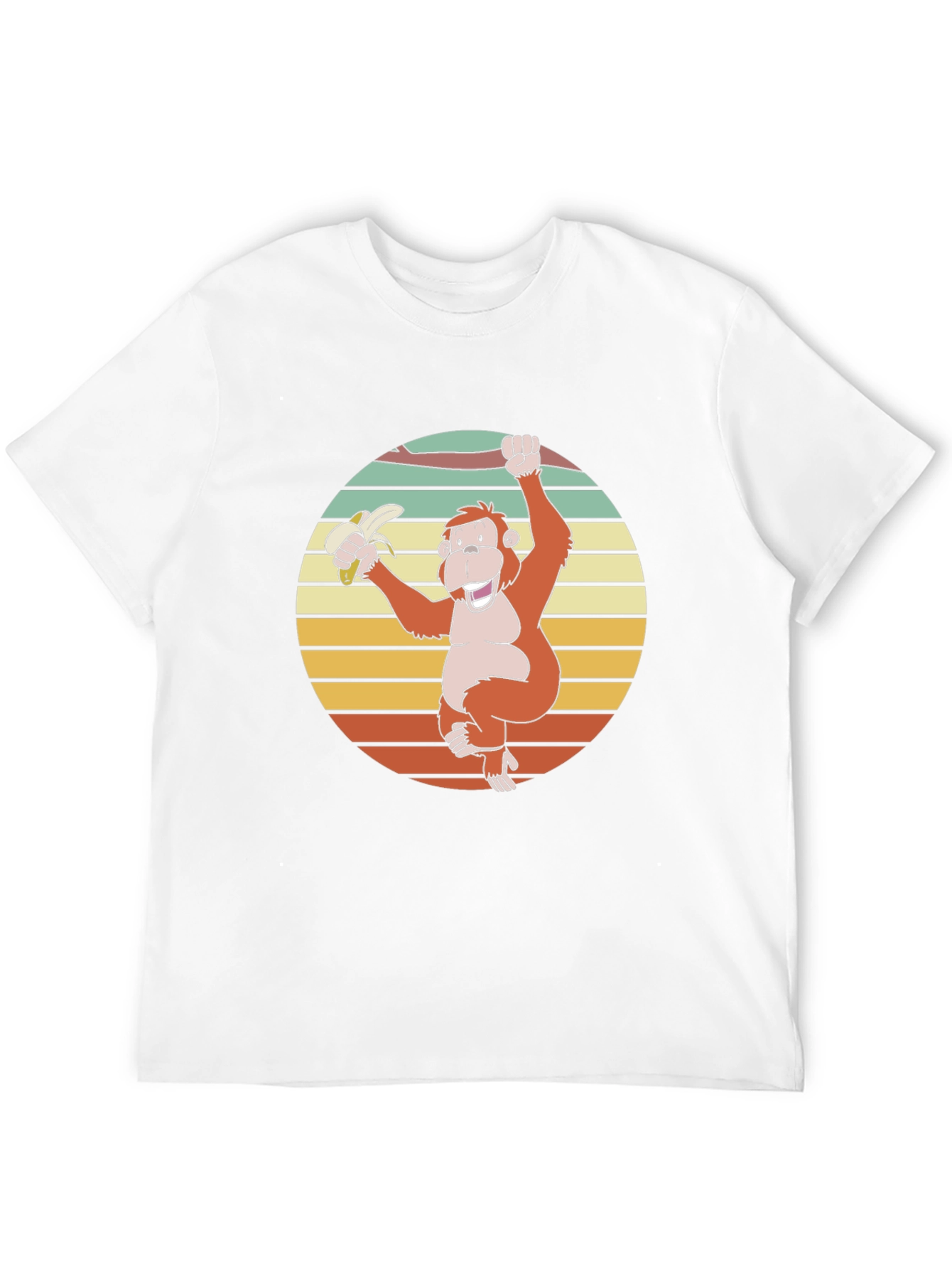 Retro Monkey Banana Graphic T-Shirt