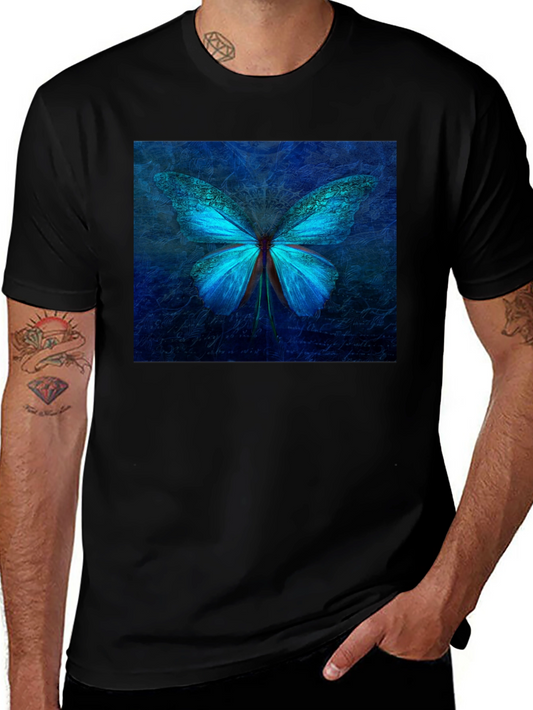 Butterfly Graphic Tee - Stylish Black Cotton T-Shirt