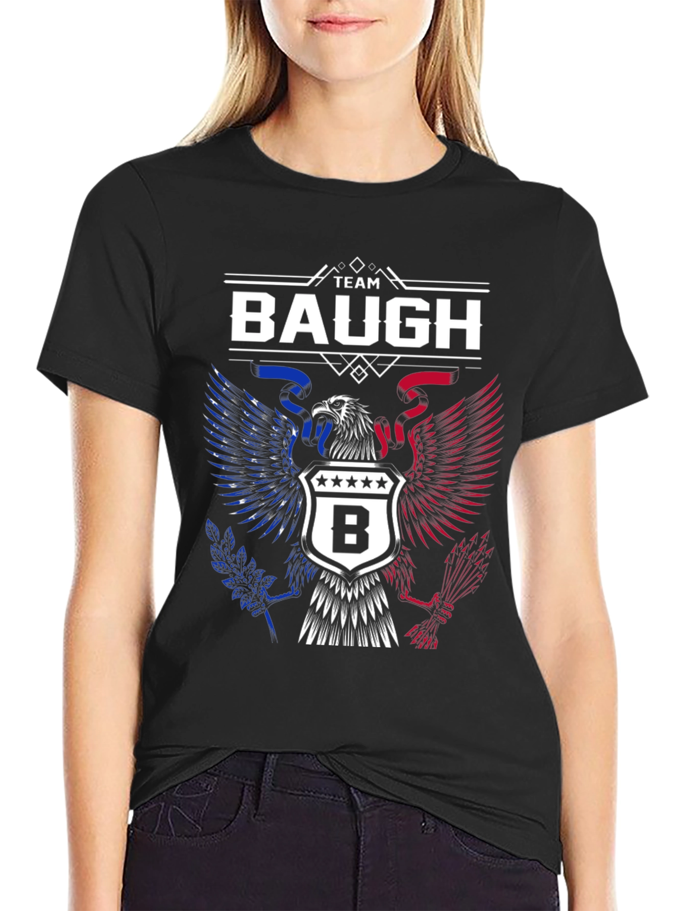 Team Baugh Patriotic Eagle Crest T-Shirt