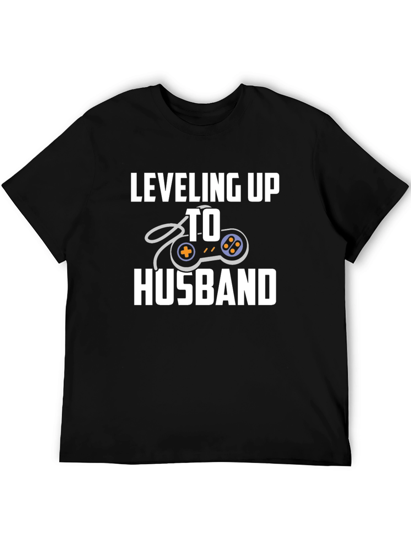 Leveling Up To Husband Gamer T-Shirt - Black