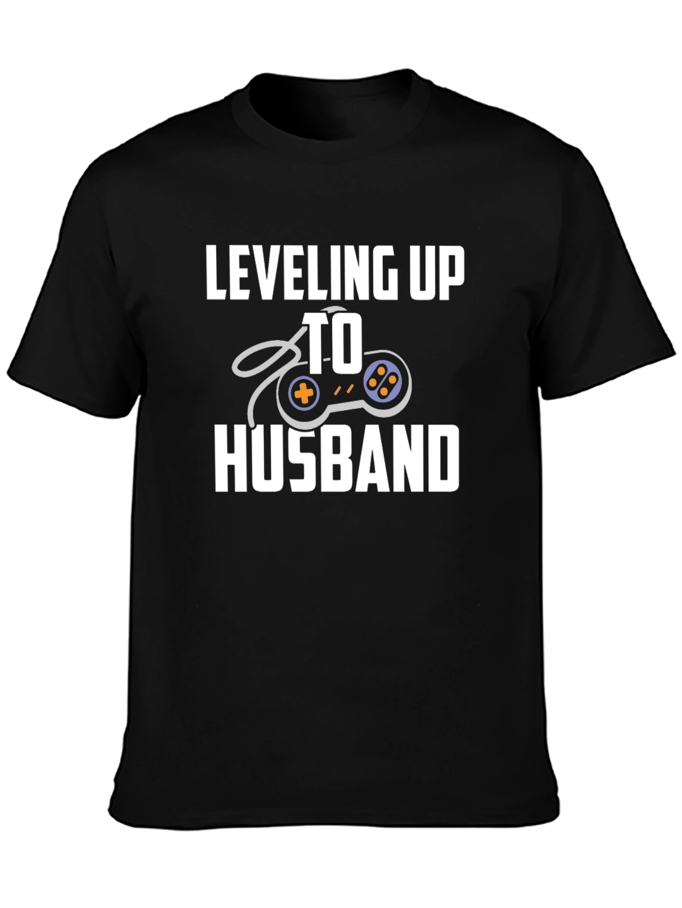 Leveling Up To Husband Gamer T-Shirt - Black