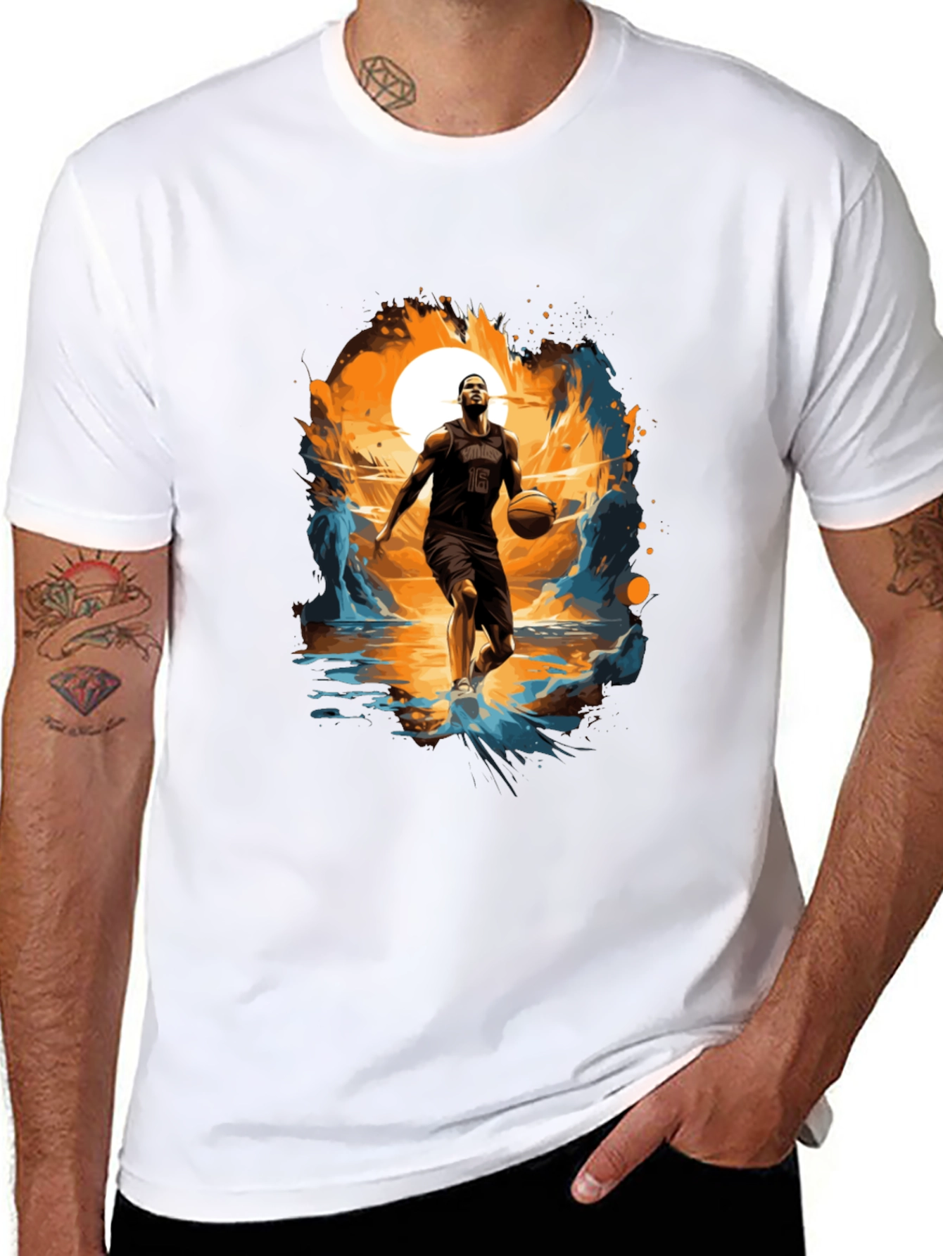 Basketball Player Graphic Print Tee