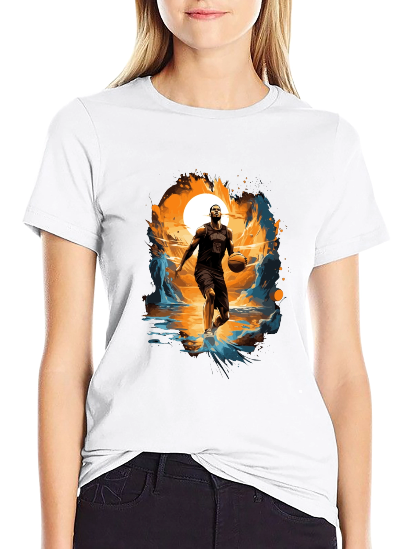 Basketball Player Graphic Print Tee