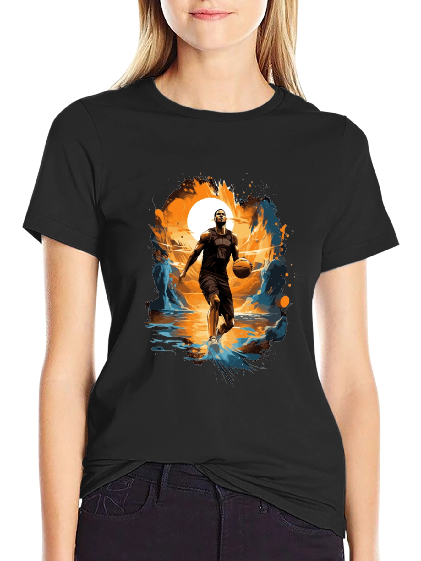 Basketball Player Graphic Print Tee