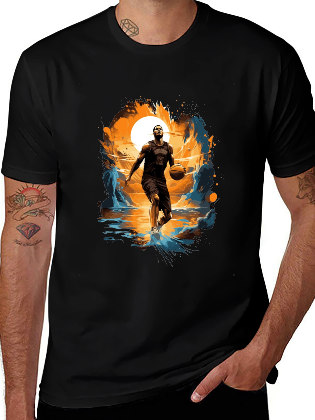 Basketball Player Graphic Print Tee